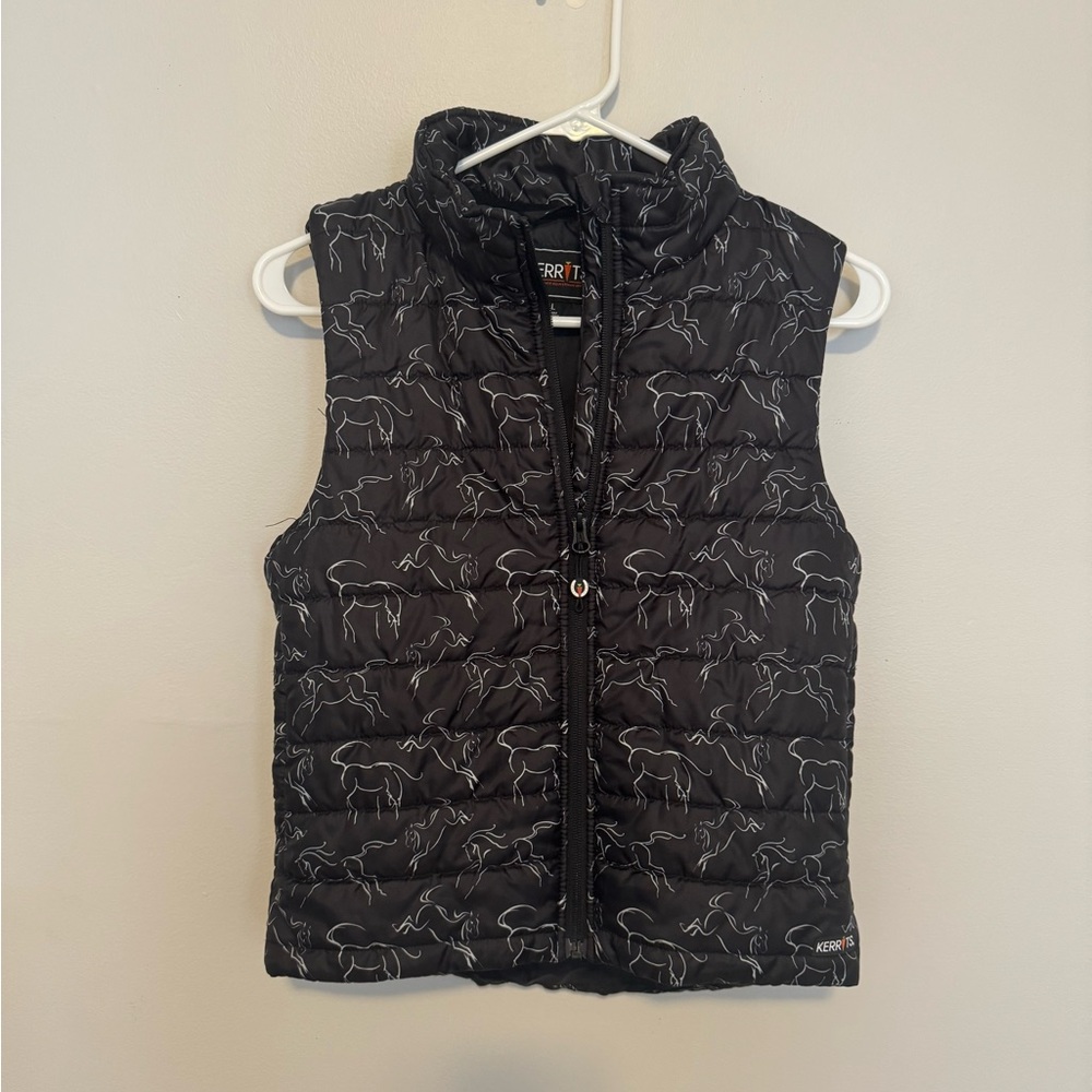 Kerrits Black Equestrian Vest with Subtle Print